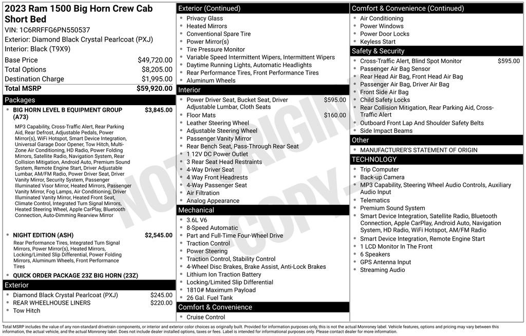 ram ram 1500 pickup 2023 1C6RRFFG6PN550537 image ram ram 1500 pickup 2023 1C6RRFFG6PN550537 image